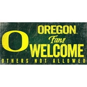 Oregon Ducks Wood Sign Fans Welcome 12x6