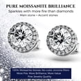 thumbnail image 2 of Pendientes SIGALIT Moissanite Halo S925 de plata de ley, 2 of 7