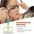 thumbnail image 3 of Eyebrow Scissors Household Simple Stainless Steel Brow Shape Tools Convenient Personal Care Trimmer Beauty Tool for Makeup Use Green Golden, 3 of 6