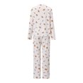 thumbnail image 3 of RUINIXCW Mommy and Me Matching Pajamas Gingerbread Man Long Sleeve Lapel Tops Pants, 3 of 8