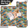 thumbnail image 4 of Monster Cartoon Truck Blue Pattern Teens Toddler Nap Mat with Pillow, Sleeping Mat Bag for Preschool Daycare 51"x22", 4 of 6