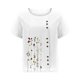 thumbnail image 4 of Camisetas de Manga Corta para las Mujeres Botón de Impresión Casual Cuello Redondo Camiseta Superior, Blusas para las Mujeres Casual, 4 of 4