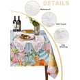 thumbnail image 5 of Easter Rectangle Tablecloth, Spring Watercolor Bunny Eggs Flower Wood Grain Blue Waterproof & StainResistant Tablecloth, Washable Oil-proof Table Cover for Dining/Party/Wedding/Buffet 54x108 In, 5 of 9