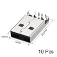 thumbnail image 2 of Conector USB PCB Tipo A 2.0 Macho Jack 90 Grados Inserción Recta 10 Pcs, 2 of 4