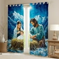 thumbnail image 2 of jejeloiu Oil Painting Curtains Pack of 2 (42x84 Each),Christmas Theme Curtains Blackout,Happy New Year Bedroom Curtains For Men Women,Lightweight Room Decor, 2 of 6