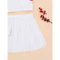 thumbnail image 5 of YONGHS Girls 3 Piece Bikini Bathing Suit Swimsuit Swimwear Cropped Tankini with Swim Skirts White 8Y/130, 5 of 7