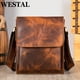 thumbnail image 2 of Bolso de cuero WESTAL para hombre, bolso de hombro informal, genuino, con solapa, envío directo, diseño de mensajero para hombre 7433, 2 of 5