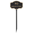 thumbnail image 2 of 4.5" x 7.15" Petite Montague No Soliciting Statement Plaque Sign with Lawn Stake - White/Black, 2 of 4