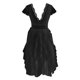 thumbnail image 5 of Vestido bordado de flores de encaje sólido de verano para mujer Vestido de cintura elástica de manga corta con cuello redondo Vestido de playa Vestido de sol Mini vestido fluido con volantes Fridja  hj3772, 5 of 9