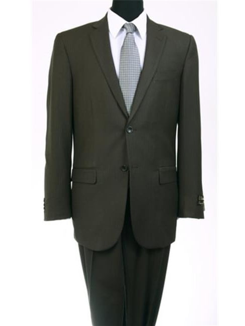 Black Notch 44R 38W Slim Fit Mens Suit Lapel Circola Moda Men's FF Pants New 
