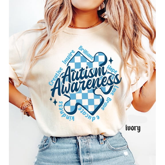 Autism Awareness T-Shirt, In April We Wear Blue Special Education Teacher Shirt, Aura Of Blue Embrace Nuerodiversity Tee