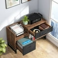 thumbnail image 5 of Tribesigns 2 Drawers File Cabinet, 39 inch Lateral Filing Cabinet with Open Storage Shelves for Home Office, Rustic Brown, 5 of 7