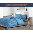 thumbnail image 2 of SGI Wyoming King Multi Ruffle Comforter Set Microfiber Mediterranean Blue 3 Piece, 2 of 5