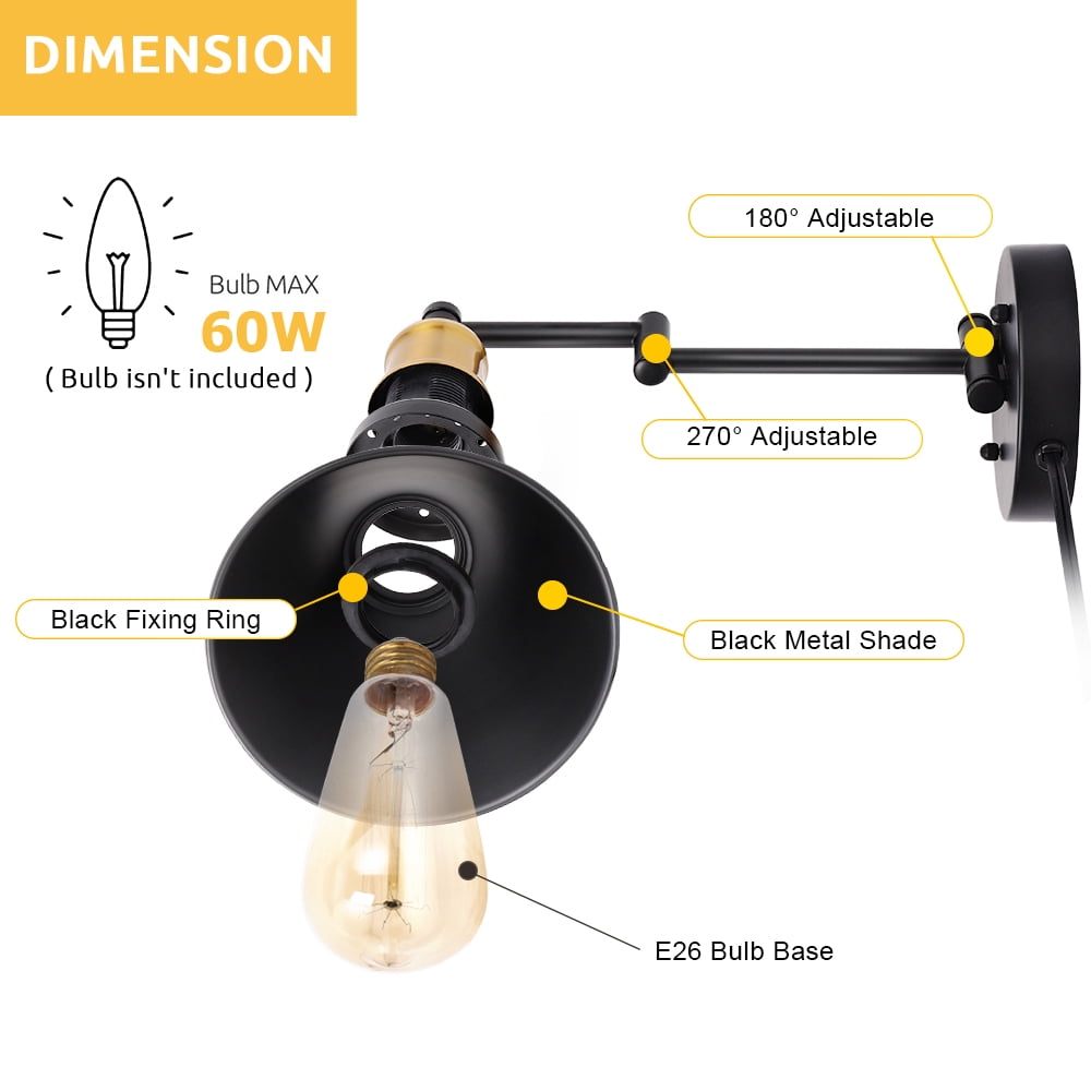 Oumilen Energy Efficient Indoor 2-Light Brass Wall Sconce (2 Count)