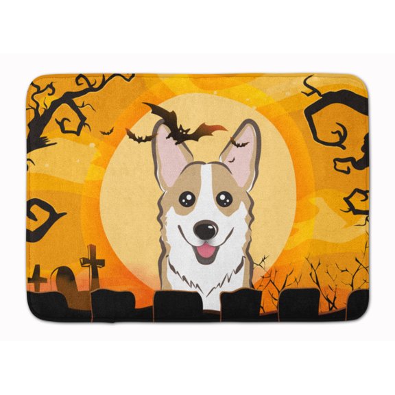 Halloween Sable Corgi Machine Washable Memory Foam Mat