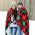thumbnail image 5 of Catalonia Fleece Wearable Blanket Poncho for Adult Women Men, Wrap Blanket Cape with Pocket | Warm, Soft, Cozy, Snuggly, Comfort Gift, No Sleeves | All-Season, Gift Idea, Red Plaid, 5 of 6