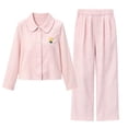 thumbnail image 2 of Amidoa Girls Summer Outfits 2 Piece Cute Long Sleeve Homewear Top and Casual Pants Kids Clothing Sets Pink Size 1, 2 of 8