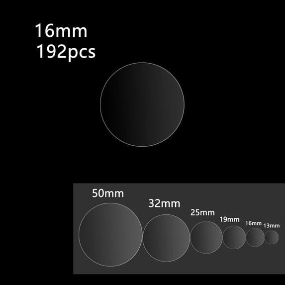 8/24/48/70/96/132pcs PVC Gloss Wafer Round Dot Sticker Transparent File Sealing Self Adhesive Label 16MM 192PCS