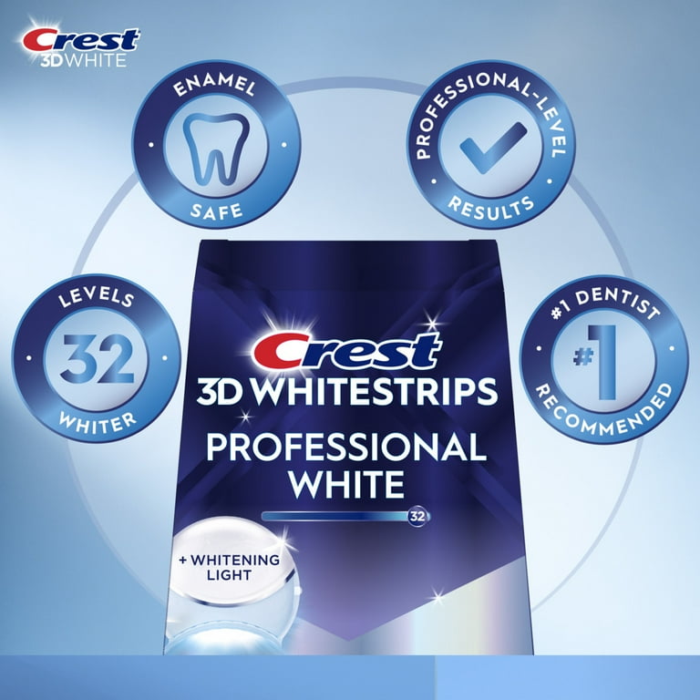 【タイムセール】クレスト　crest whitening Crest 3D Whitestrips Enamel Safe Teeth Whitening Kit, 7