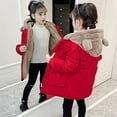 thumbnail image 6 of Otqutp Kids Warm Overcoats Windproof Little/big Kids Girls' Closure Long Sleeve Colorblocked Bear Ears Hooded Zipper Jacket with Big Pockets(Red,9-10 Years), 6 of 6