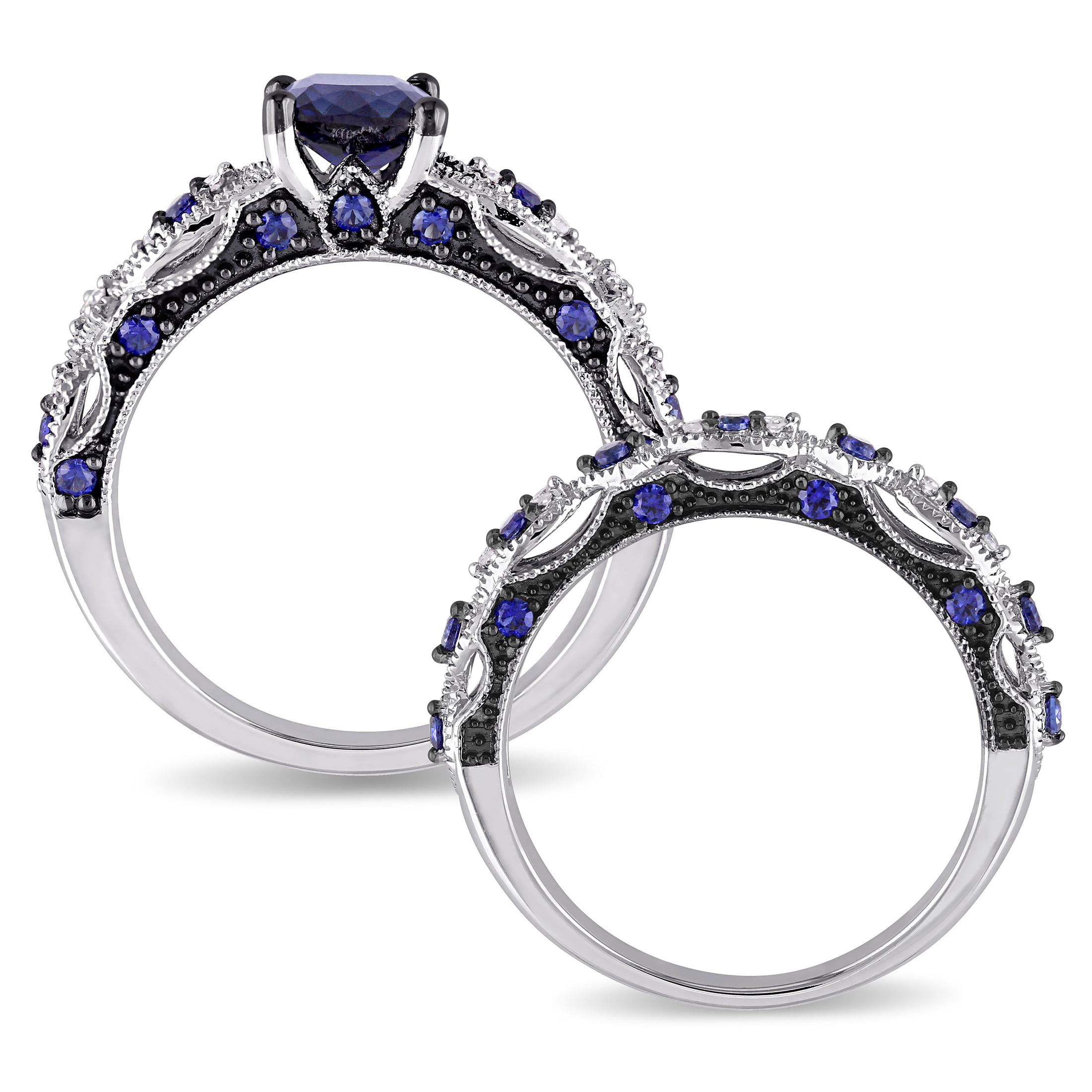 Buy ADREAML Women's Jewelry Platinum Circular Bead Cross Heart Blue  Gemstone Wedding Ring Online at desertcartBahamas