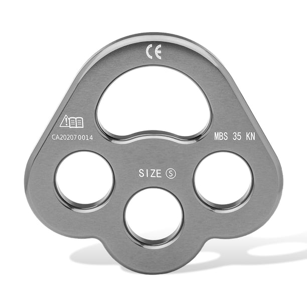Greeniant Anillo de escalada Accesorio de rappel resistente Suministros deportivos al aire libre Placa de aparejo profesional exquisita para Escalada Gris-plata