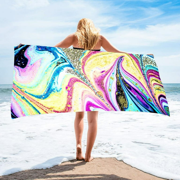 Dqueduo Oversized Beach Towel - 30 x 60 Inch Extra Large Pool