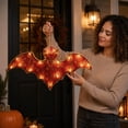 thumbnail image 5 of Outdoor Halloween Decorations Halloween Porch Decor, LED Light-Up Hanging Bat with Oversized Realistic Shape Gentle Glow for Porch, Door, Yard, Halloween Night Light, 5 of 9