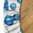 thumbnail image 5 of Ambesonne Leaf Print Fitted Round Tablecloth, Circular Leaves Oceanic, 40"- 44" Diameter, Azure Blue White, 5 of 5