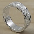 thumbnail image 5 of [1pc Wide Face Exquisite Ring] 1pc Women's Fashion Wide Face Ring Exquisite Hand Carved Leaves and Flowers Wide Face Ring for Men and Women Daily Casual Party Trendy Accessories,Silvery11, 5 of 5