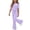 Purple, variant on BXJX Girls Outfit Sets Size 14 T, Summer Crew Neck 2PC Short Sleeve T-Shirts and Flare Pants Sets Beige