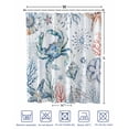 thumbnail image 4 of Split Shower Curtain for Transfer Bench, Ocean Crab Fabric Shower Curtains for Bathroom, Summer Coastal Coral Flower Shells Tub Sliding Transfer Bench Waterproof Bath Curtains 72"x96", 4 of 9