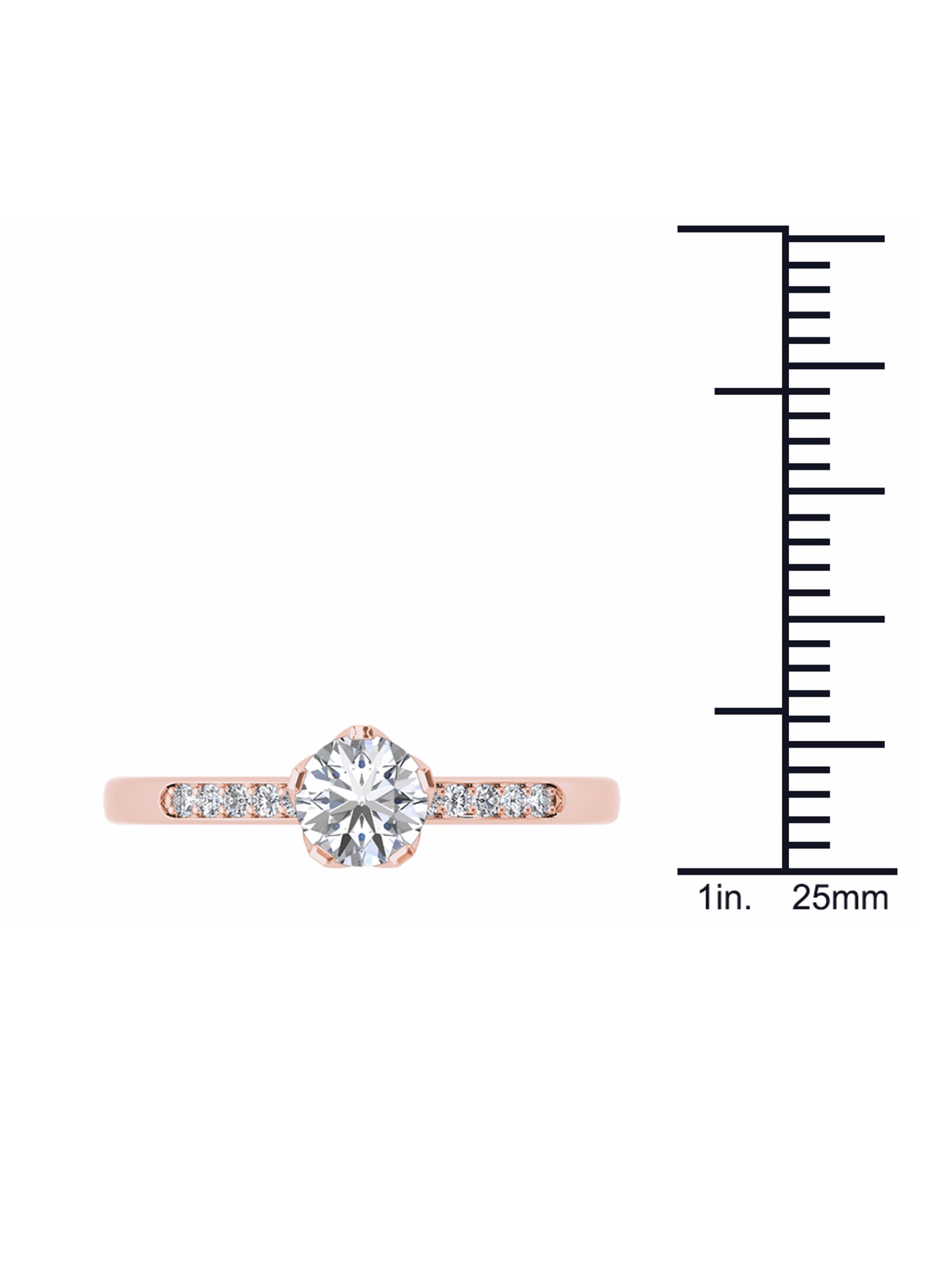 1/2 Carat T.W. Diamond Classic 14kt Rose Gold Engagement Ring