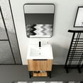 thumbnail image 3 of Bathroom Vanity, Modern Bathroom Cabinet With 2 Doors, 1 Shelf, 1 Resin Basin Single Sink Bathroom Vanity Cabinet, Floor Standing Bathroom Vanity 24" x 18", 3 of 9
