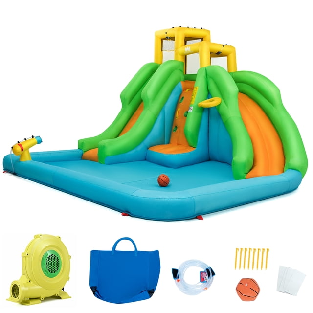 Parque Acuático Inflable Costway con Soplador 480W Multicolor 400 x 361 x 255 cm
