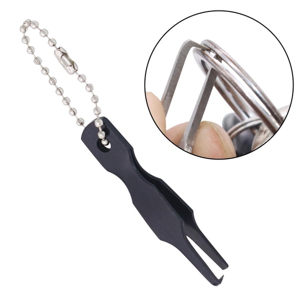 Señuelo abridor de hilo de pesca de hilo de Metal con cadena de cuentas portátil Multi Negro