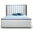 thumbnail image 3 of Manhattan Comfort Kingdom Faux Leather Full Size Bed Frame in Cream, 3 of 8