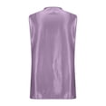 thumbnail image 6 of Dwellite Women's Silk Stain V Neck Tank Tops Sleeveless Solid Color Blouses Spring Business Work Shirts Light Purple M, 6 of 9