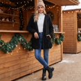 thumbnail image 7 of Sorvello Fleece Jacket Women Zip Up Jacket with Pockets Oversized Long Faux Sherpa Hoodies Fuzzy Jackets Warm Comfort Winter Coat Black S, 7 of 7