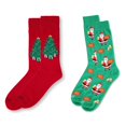 thumbnail image 3 of MeMoi 2 Pair Men's Rayon Blend "Holiday Food" Christmas Novelty Crew Socks - Mens - Male, 10-13, Gray-Black, 3 of 4