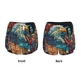 thumbnail image 5 of Picia Stained Glass Eagle USA Pattern Women's 2 in 1 Athletic Running Shorts High Waisted Workout Casual Gym Sweat Shorts with Comfy Liner Zipper Pockets-XX-Large, 5 of 9
