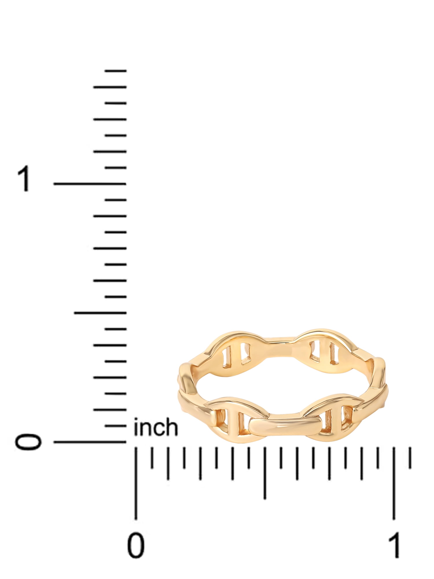 Jessica Simpson Women’s Gold 14kt Gold Plated Sterling Silver, Anchor Chain Ring, Size 7
