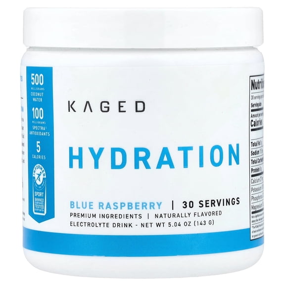 Kaged Hydration, Blue Raspberry, 5.04 oz (143 g)