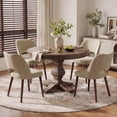 thumbnail image 2 of AFO Modern Velvet Dining Chair with Solid Wood Legs, Side Chair for Dining Room, Cafe and Kitchen, Set of 2, Coffee, 2 of 13