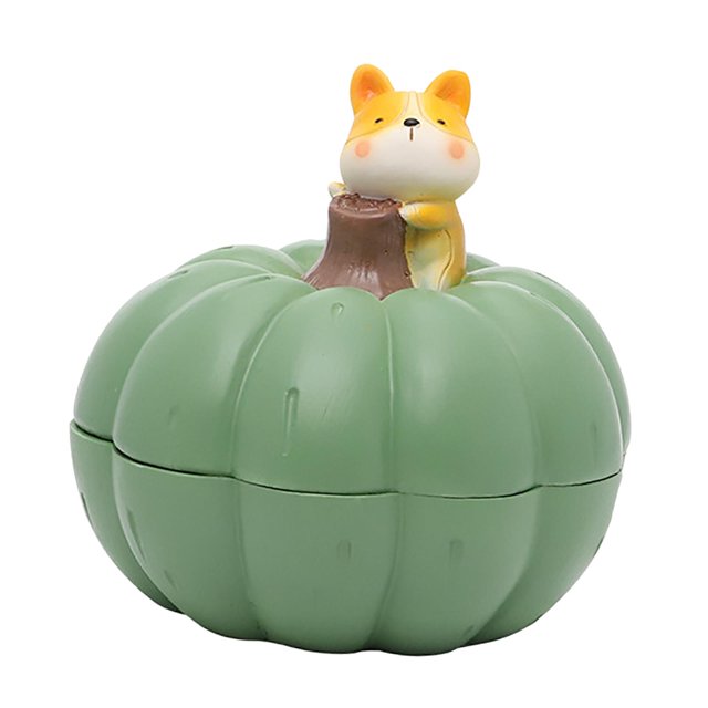Cenicero de animales con 3 ranuras para cigarrillos, decoración, estuche de almacenamiento, joyero Castillo de calabaza