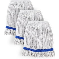 3 Pack Mop Heads Replacement, Universal Commercial Mops for Floor Cleaning, Looped-End Cotton Mop Head Refills for Multi-Surface, Home Industrial Wood Tile