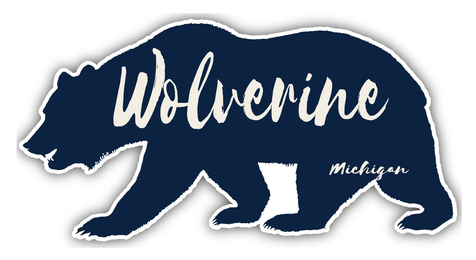 Wolverine Michigan Souvenir 4-Inch Vinyl Decal Sticker Bear Design -  