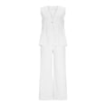 thumbnail image 4 of CHUMUD Two Piece Sets for Women Petite Summer Outfits Sleeveless Tank Tops Wide Leg Pants Matching Lounge Vacation Travel Set Casual Office Work Going Out, 4 of 9