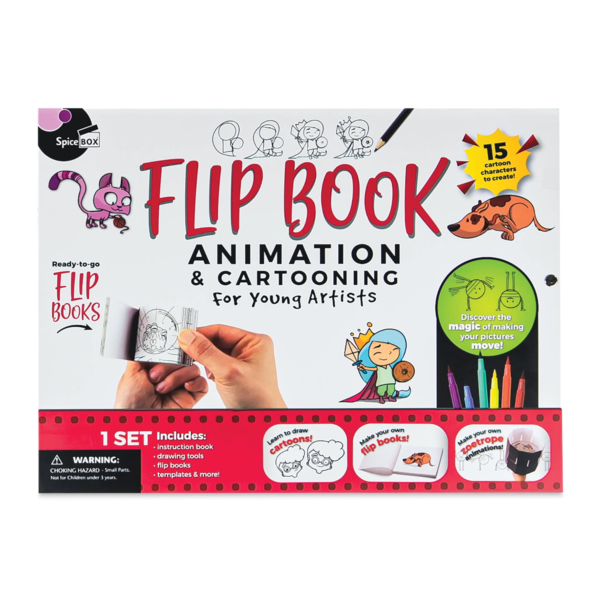 SpiceBox Flip Book Animation and Cartooning for Young Artists Kit 