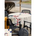 thumbnail image 6 of Square Outdoor Tablecloth with Umbrella Hole Independence Day Table Cloth Waterproof Patio Table Cover Blue White Blossom Flowers Vintage Beige Zipper Tablecloths for Picnic Camping 54x54 Inch, 6 of 8